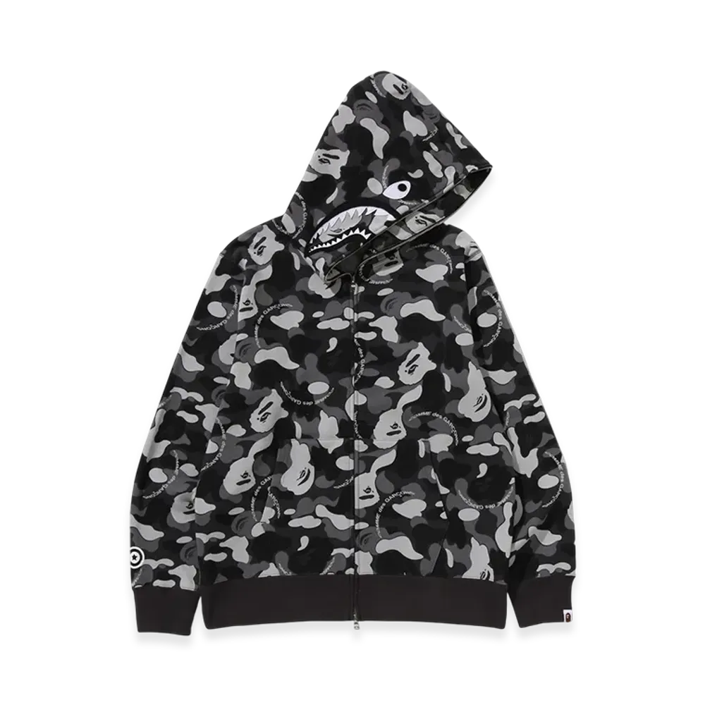 A BATHING APE x COMME des GARCONS OSAKA Shark Full Zip Hoodie "Black"