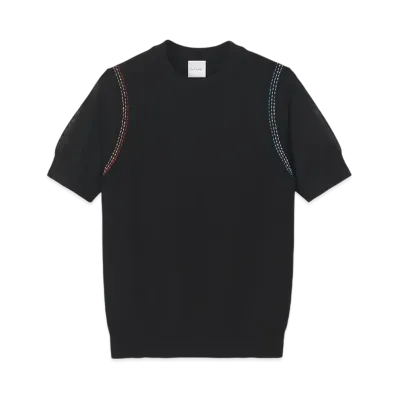 Paul Smith Womens Color Stitch Sheer Knit "Black"