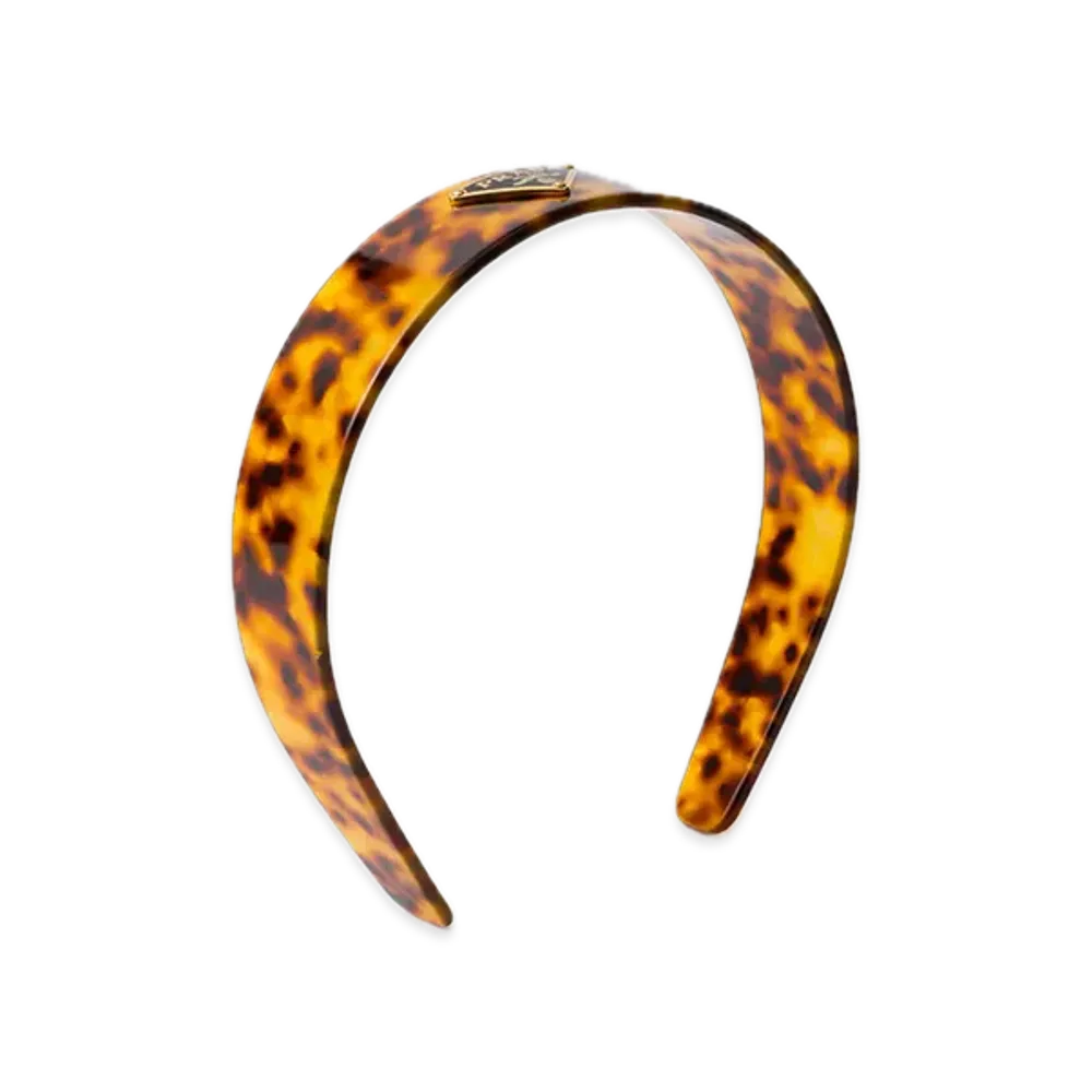 PRADA Plexiglass Headband "Beige/Tortoise"