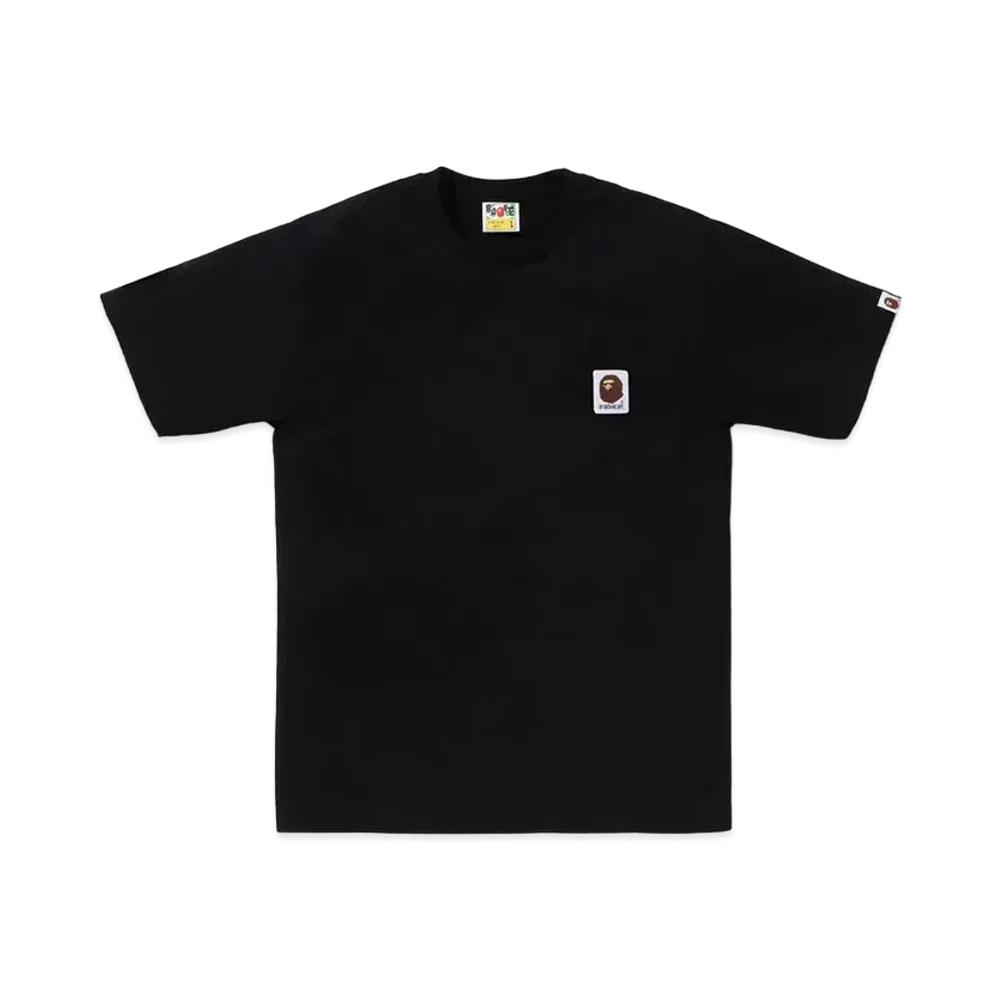 A BATHING APE Ape Head Label Tee "Black"