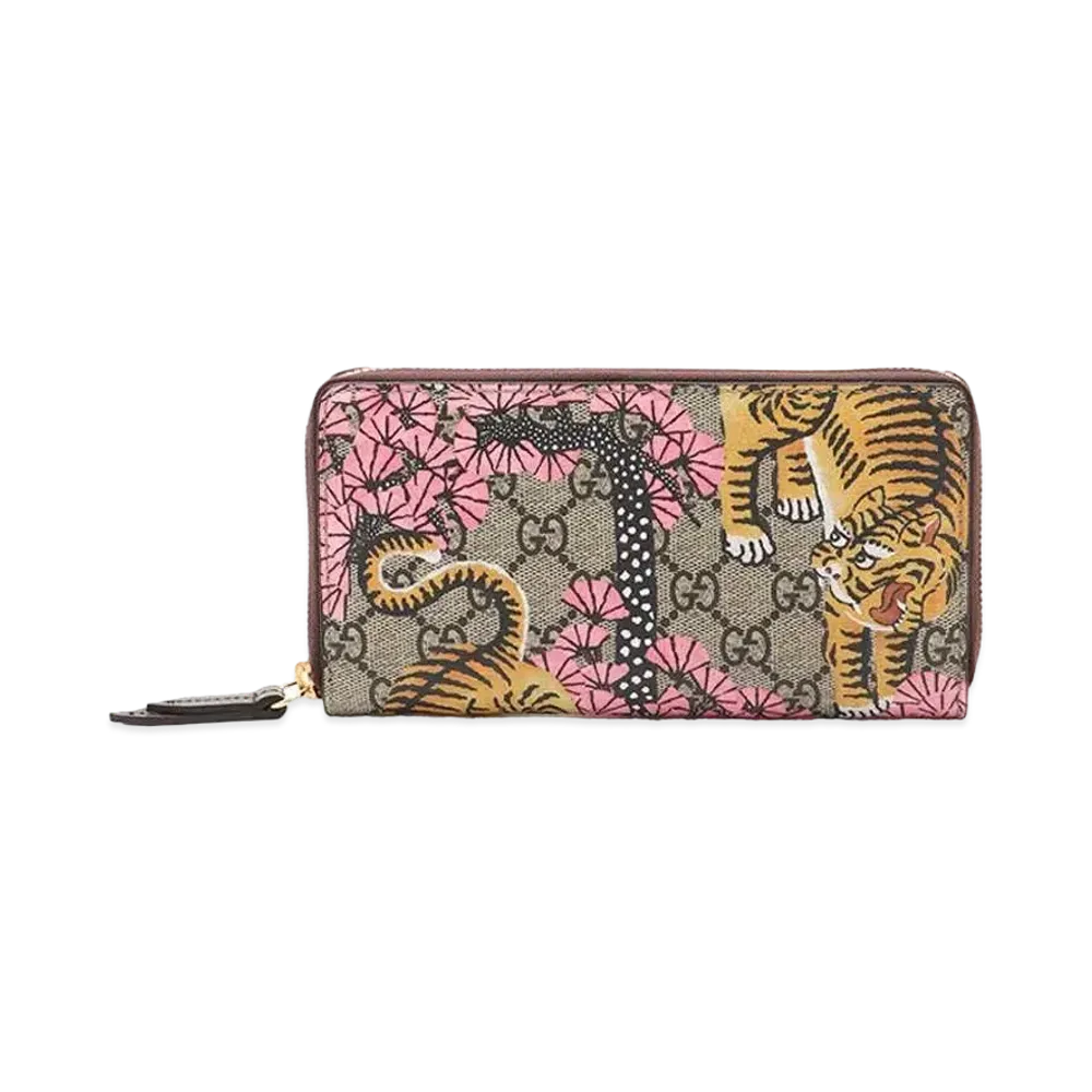 GUCCI GG Supreme Bengal Print Zip Around Wallet