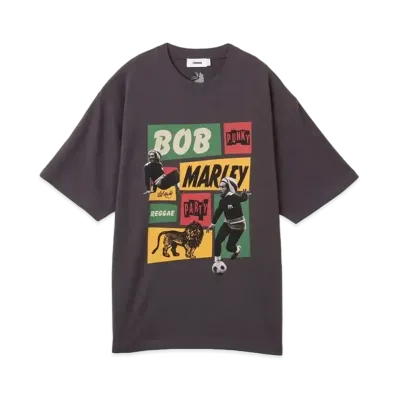 BOB MARLEY x atmos Punky reggae party T-shirt "Charcoal"