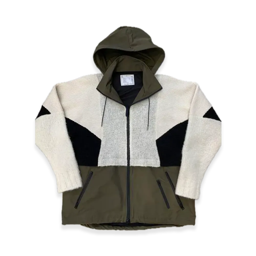 sacai Wool Knit Hoodie "Multi"