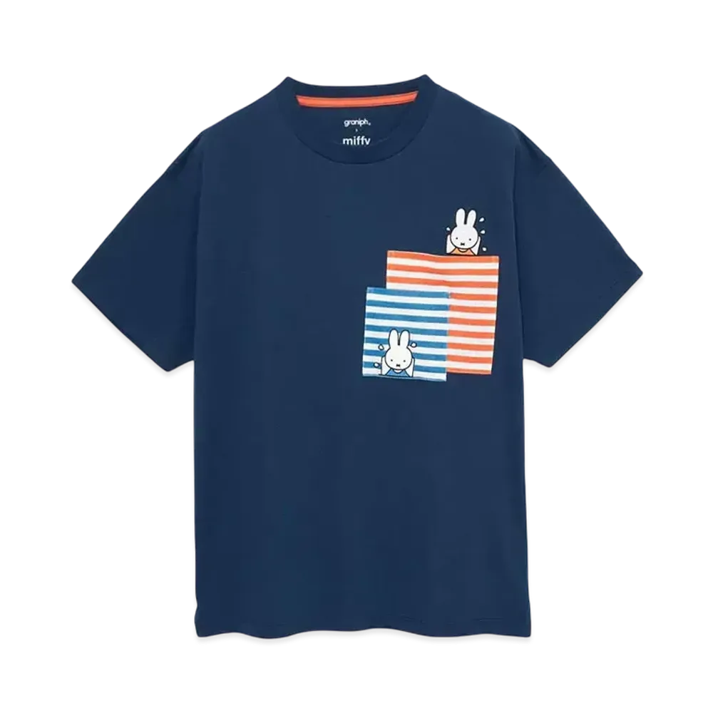 graniph x Miffy Swimming Big Silhouette T-Shirt "Navy"