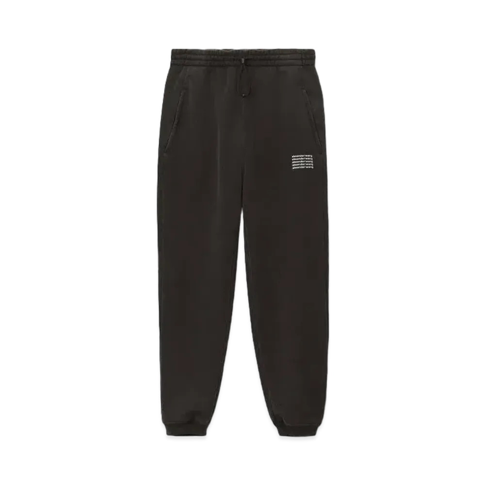 Alexander Wang Acid Wash Dense Fleece Sweat Pants "Acid Black"