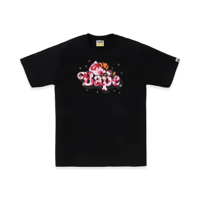 A BATHING APE ABC Sakura Camo Milo On Bape Tee "Black"