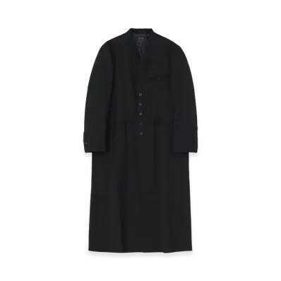 S'YTE T/W Gabardine Collarless 5-Button Long Jacket "Black"