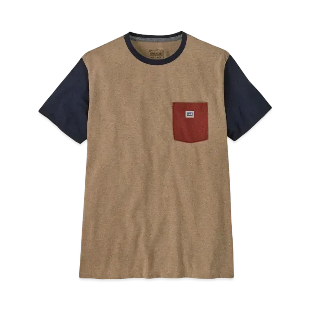 Patagonia Men's Shop Sticker Pocket Responsibili Tee "Brown"