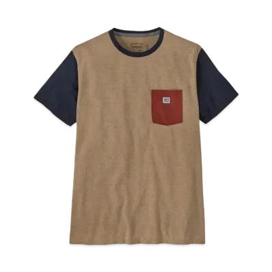 Patagonia Men's Shop Sticker Pocket Responsibili Tee "Brown"