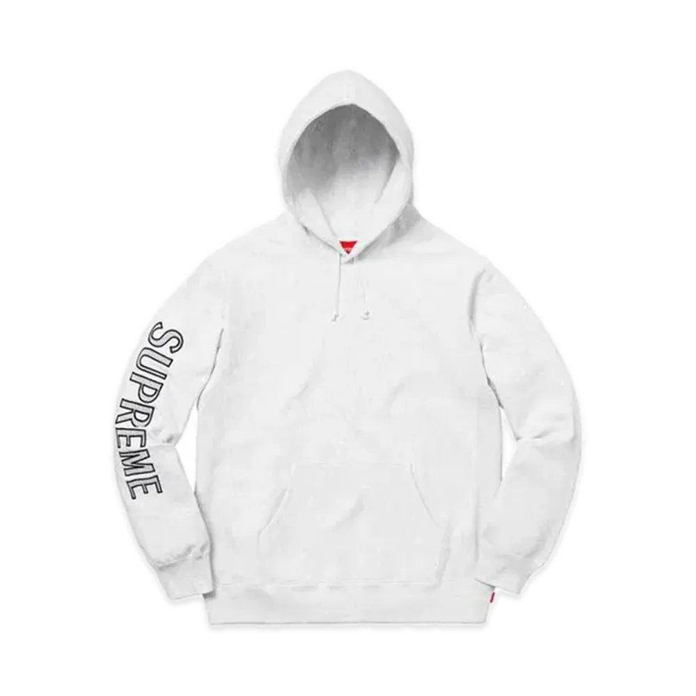 Supreme Sleeve Embroidery Hooded Sweatshirt "Ash Grey"