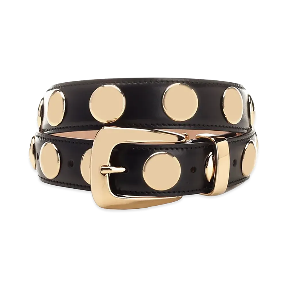 KHAITE Women's Benny Belt With Studs "Black"