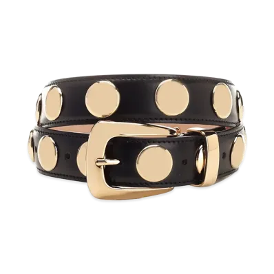 KHAITE Women's Benny Belt With Studs "Black"