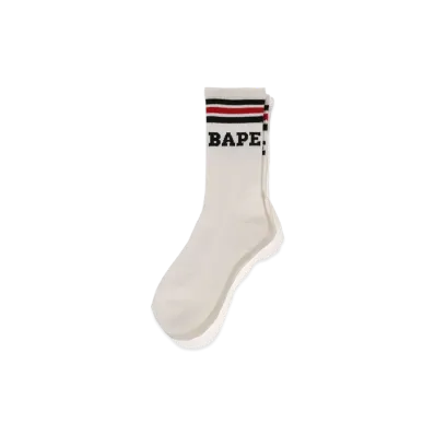 A BATHING APE Bape Stripe Socks "Black/Red"