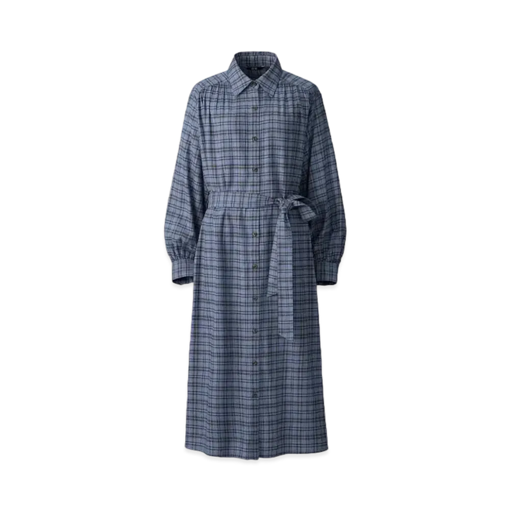 Uniqlo C Women'Sbelted Shirt Dress / Short Length #1 "Blue"