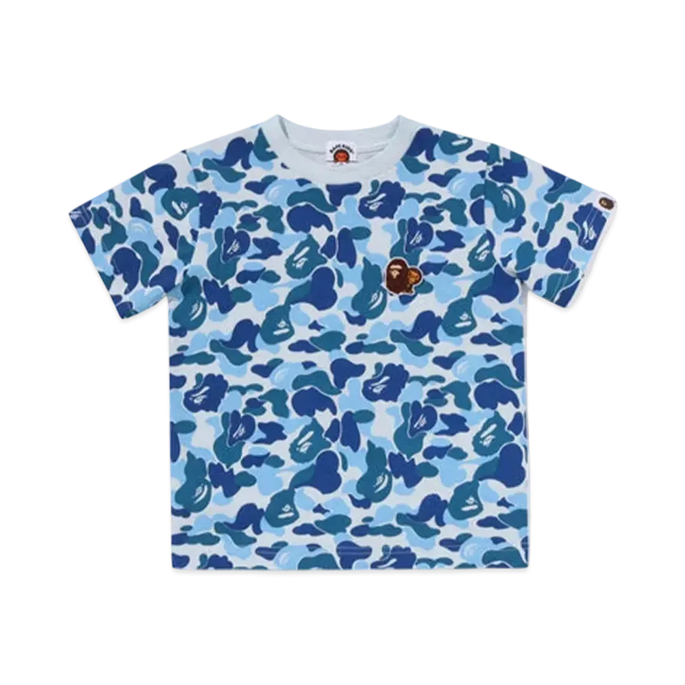 A BATHING APE Abc Camo Ape & Milo One Point Tee "Blue"