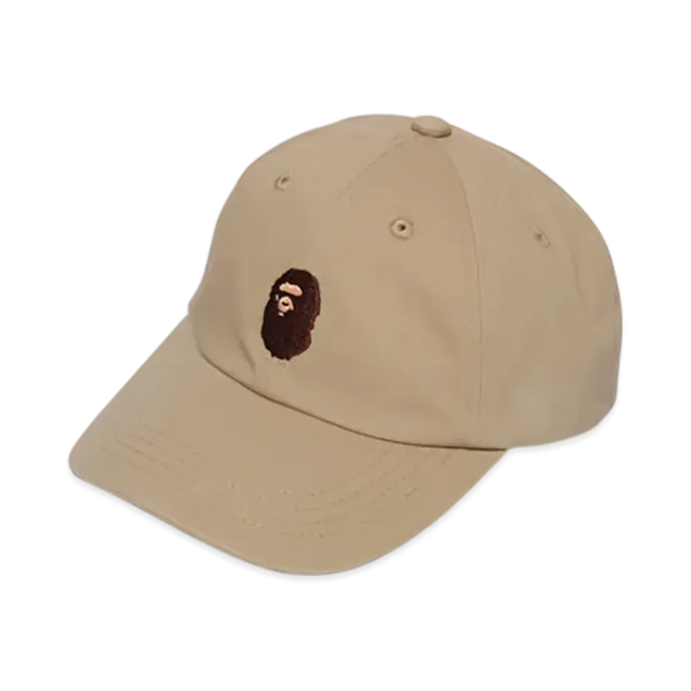 A BATHING APE Ape Head Panel Cap "Beige"