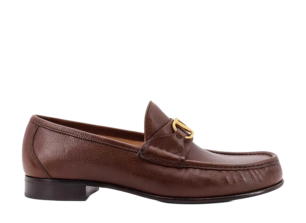 Valentino Garavani Brown Leather Vlogo Loafers "Brown"