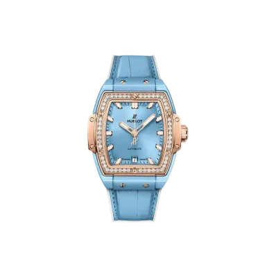 HUBLOT Spirit of Big Bang Light Blue Ceramic King Gold Diamonds 39mm