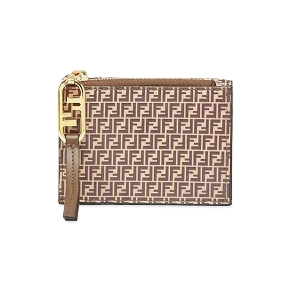 FENDI Micro Three-Fold Wallet Leather Wallet "Beige"