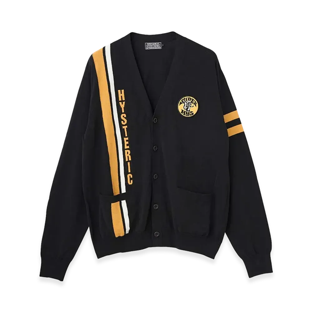 HYSTERIC GLAMOUR Super HYS Patch Cardigan "Black"