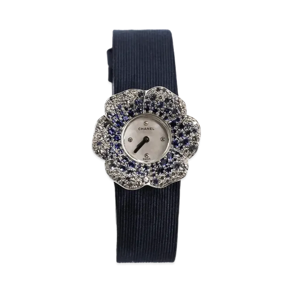 CHANEL Camelia White shell White gold "White"