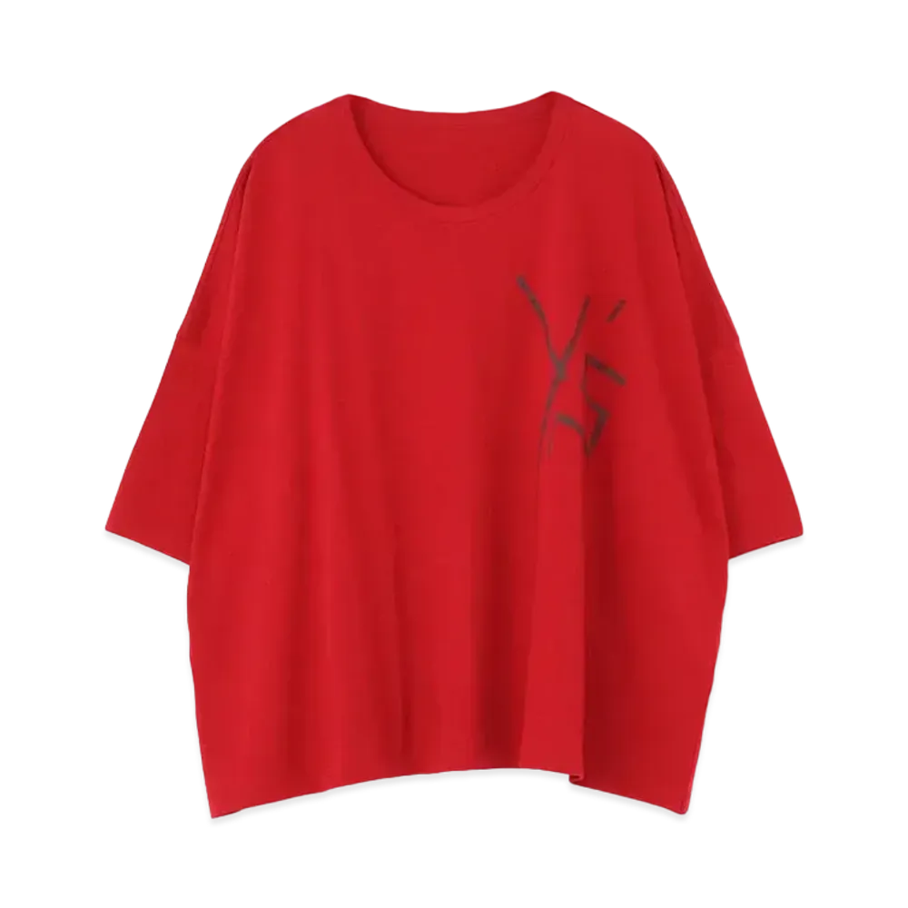 Yohji Yamamoto Y's EMBROIDERY FIRE PRINT BIG/T "Red"