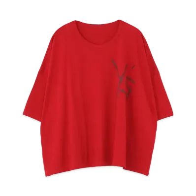 Yohji Yamamoto Y's EMBROIDERY FIRE PRINT BIG/T "Red"
