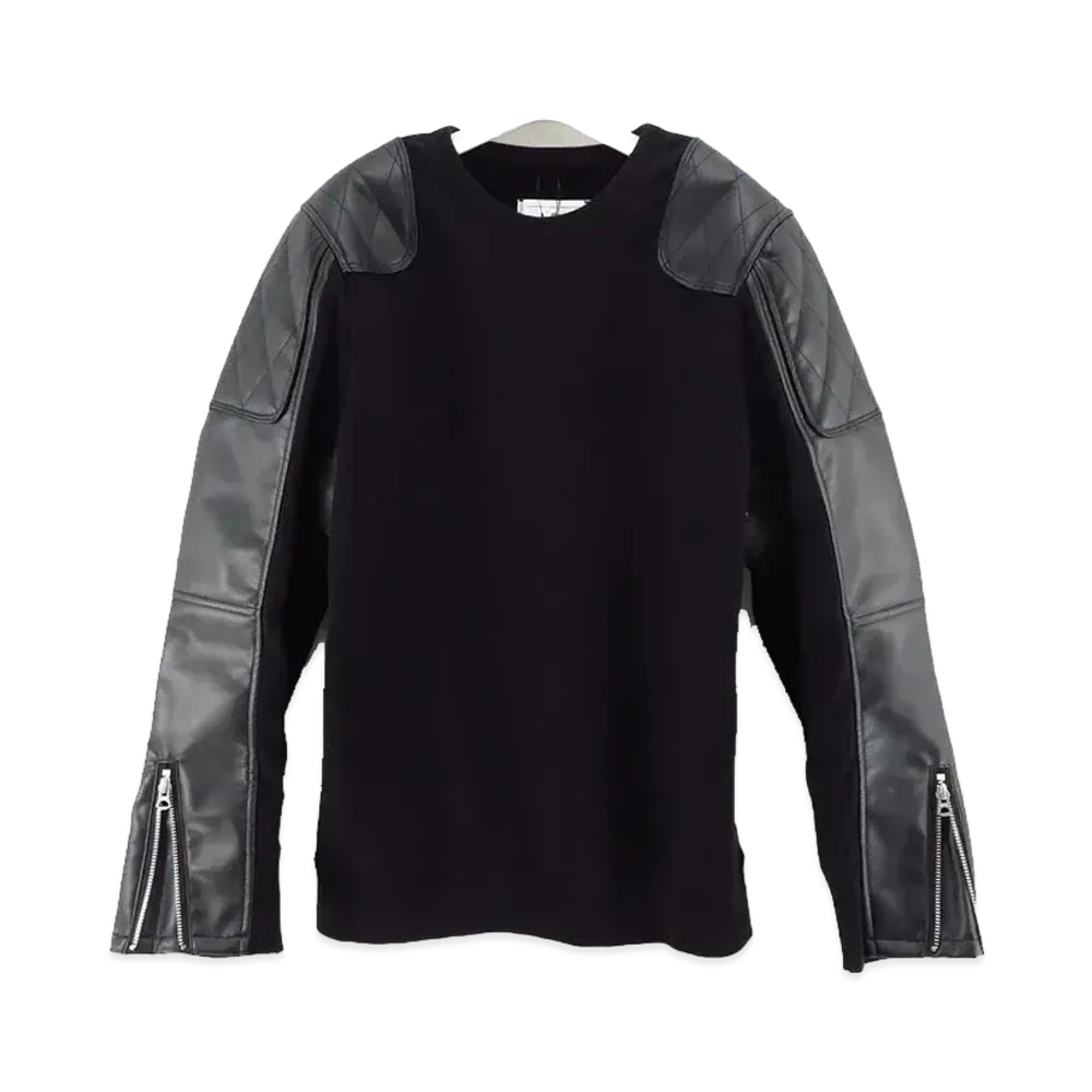 JUNYA WATANABE Reigning Champ Trainer Customization x Faux Leather Sweat "Black"