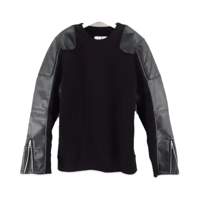 JUNYA WATANABE Reigning Champ Trainer Customization x Faux Leather Sweat "Black"