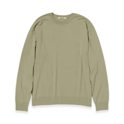 AURALEE Super High Gauge Wool Knit P/O "Khaki Beige"