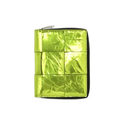 Bottega Veneta Zip Around Wallet "Chlorophyll/Black"