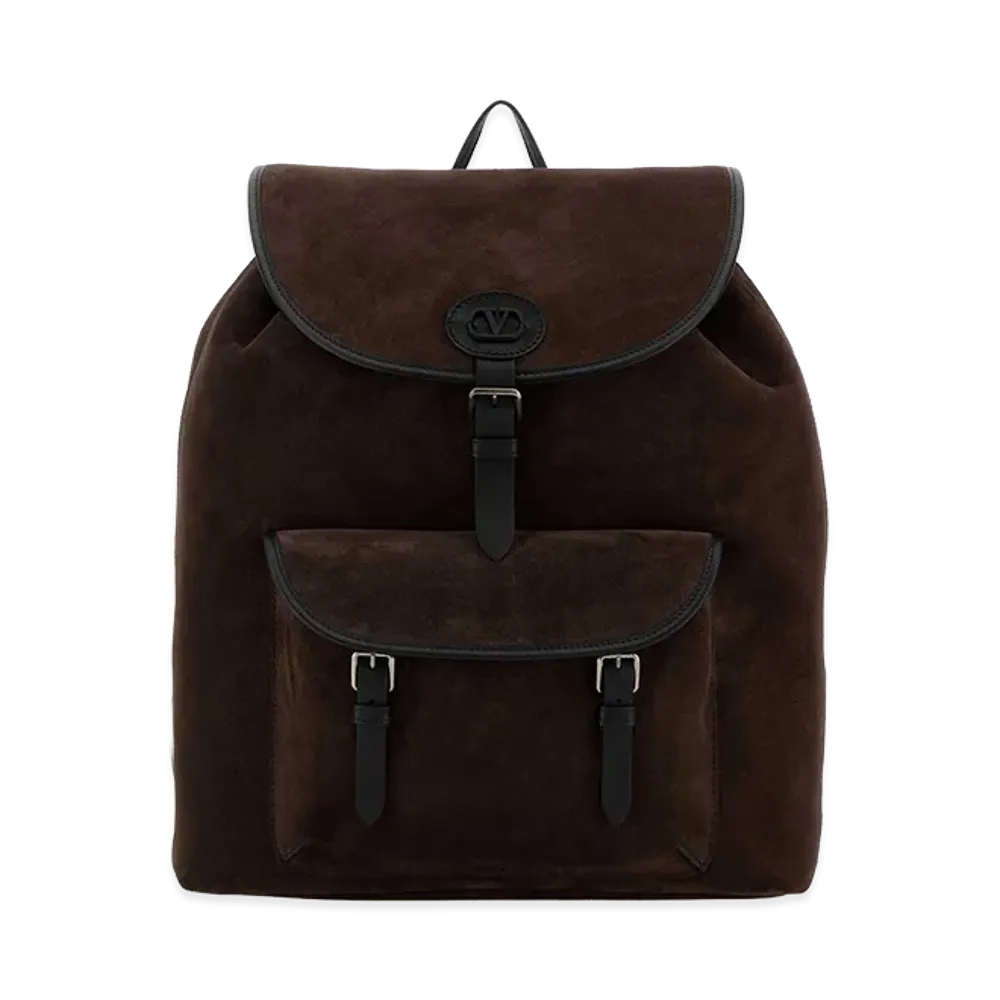 Valentino Suede Backpack "Dark Brown"