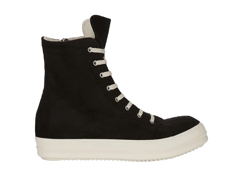 Rick Owens DRKSHDW FW26 Tower Vegan Sneaks Brushed Cotton "Black/Milk"