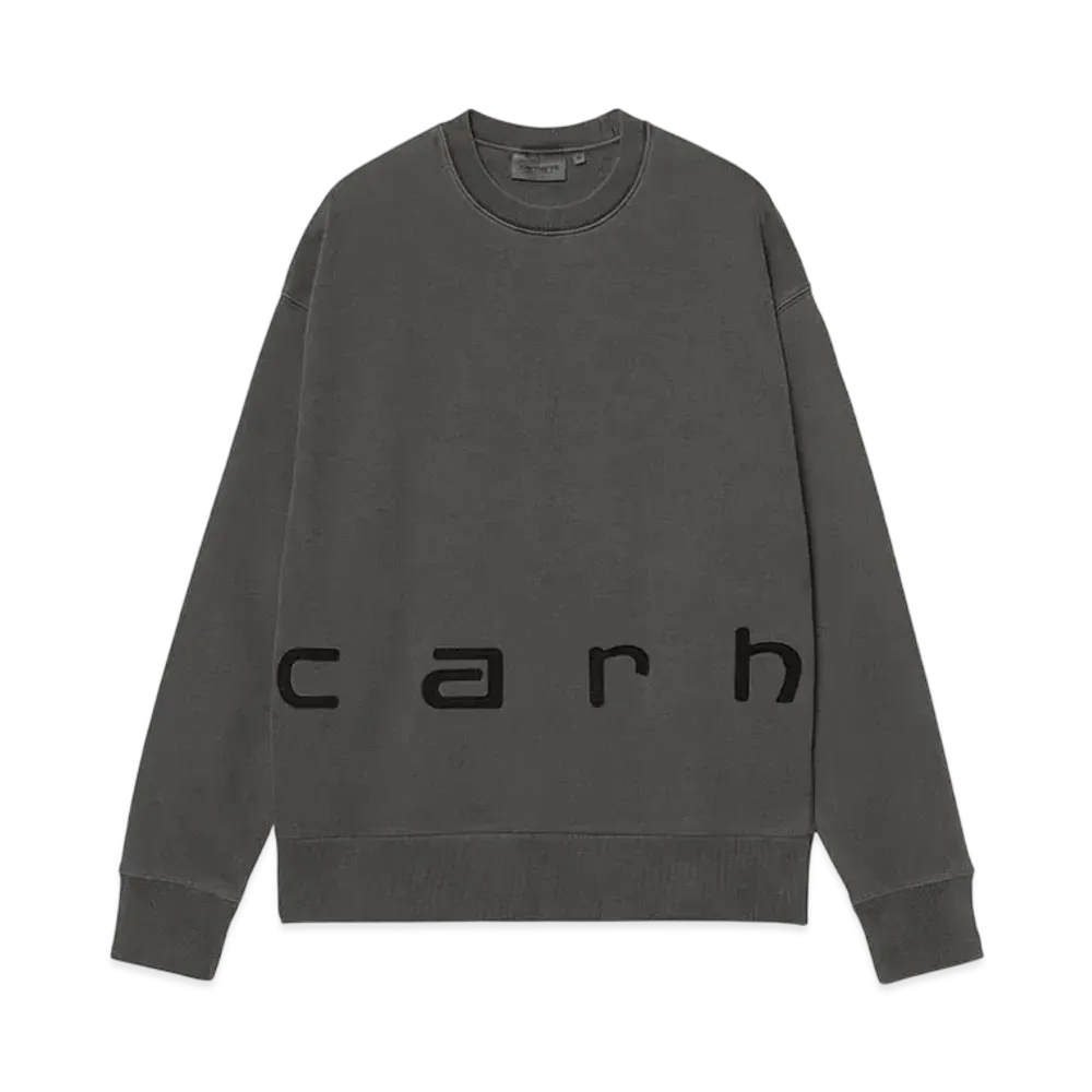 Carhartt WIP Felt Script Sweat "Black/Black(Garment Dyed)"