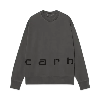 Carhartt WIP Felt Script Sweat "Black/Black(Garment Dyed)"