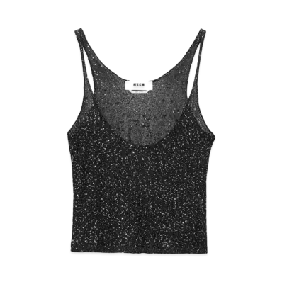 MSGM Glitter Tank Top Shirt "Black"
