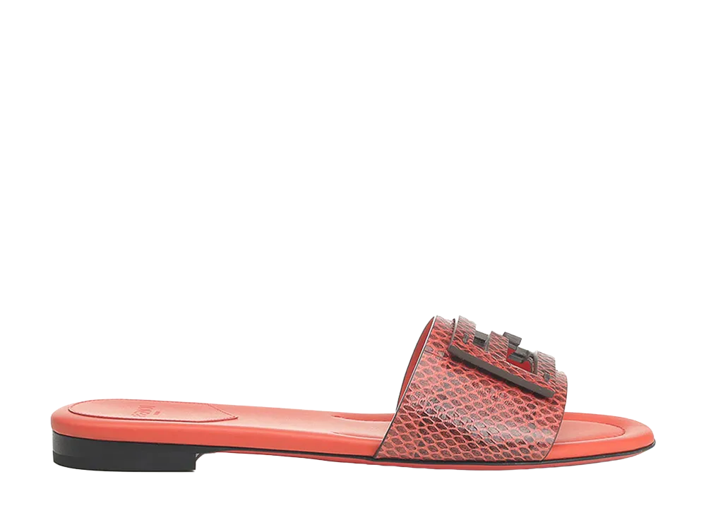 FENDI Women's Baguette Slides "Red"