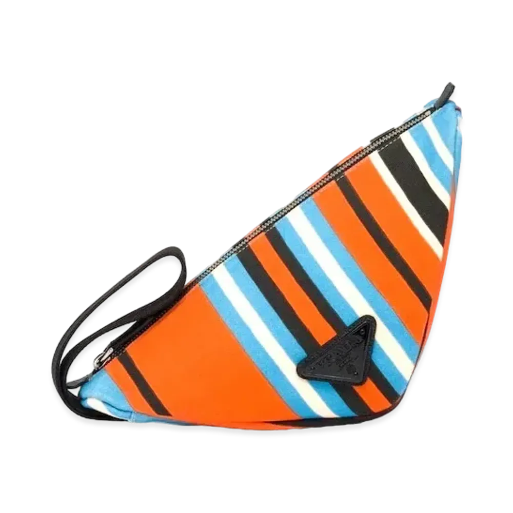 PRADA Print Canvas Triangle Pouch "Orange"