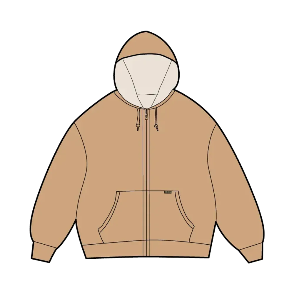 Supreme Reversible Work Zip Up Hooded Sweatshirt "Tan"