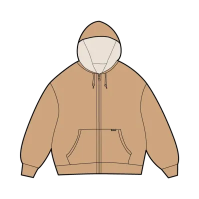Supreme Reversible Work Zip Up Hooded Sweatshirt "Tan"