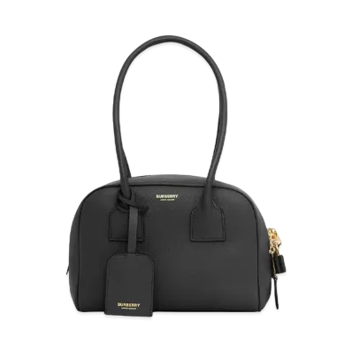 Burberry Mini Leather Half Cube Bag "Black"