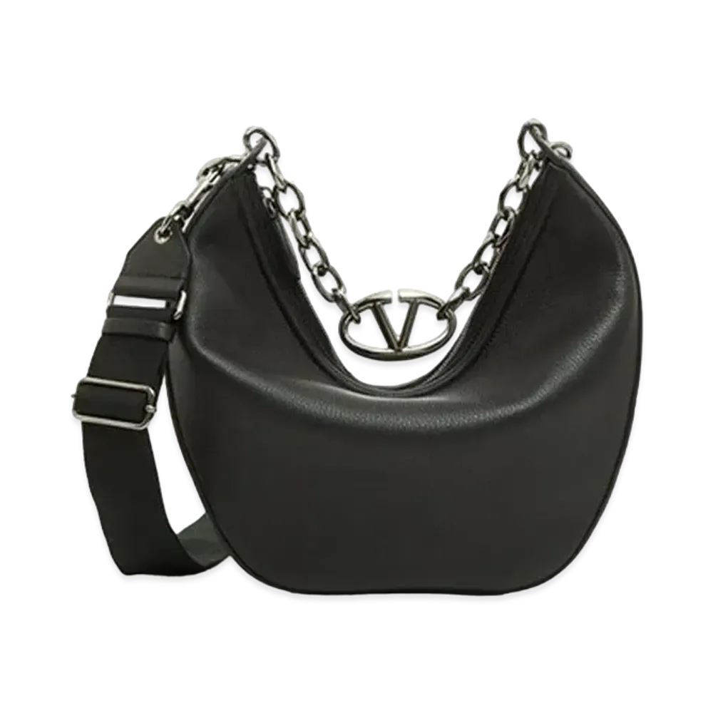 Valentino Vlogo Moon Bag "Black"