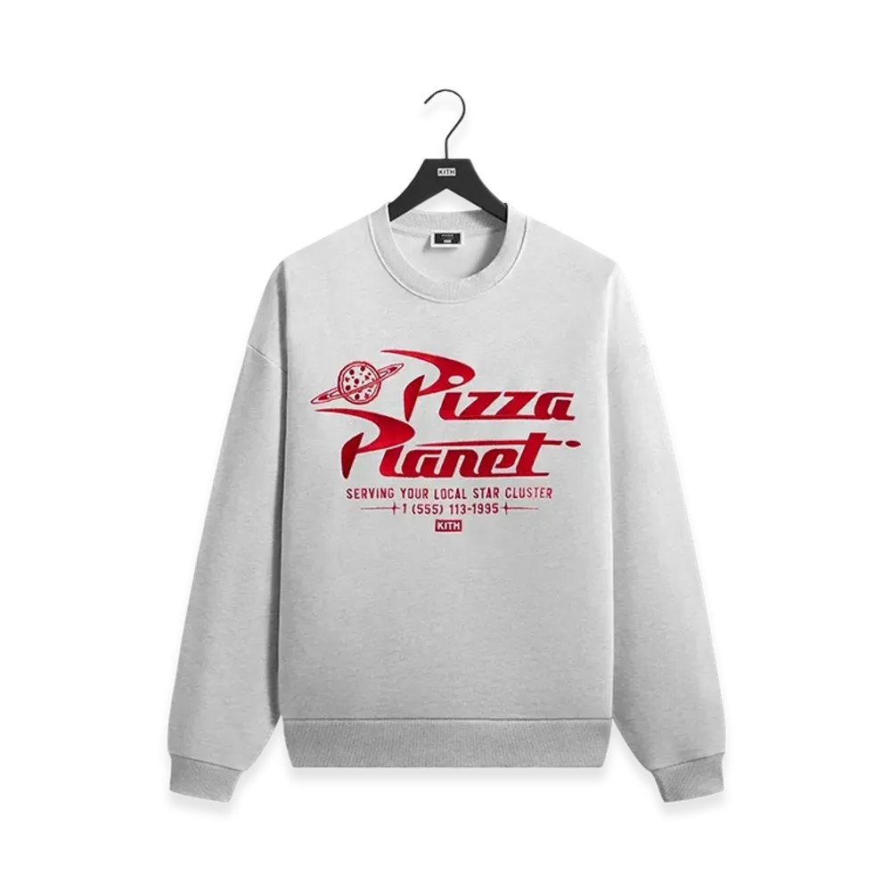 Kith x Disney Pixar Pizza Planet Nelson Crewneck "Light Heather Grey"