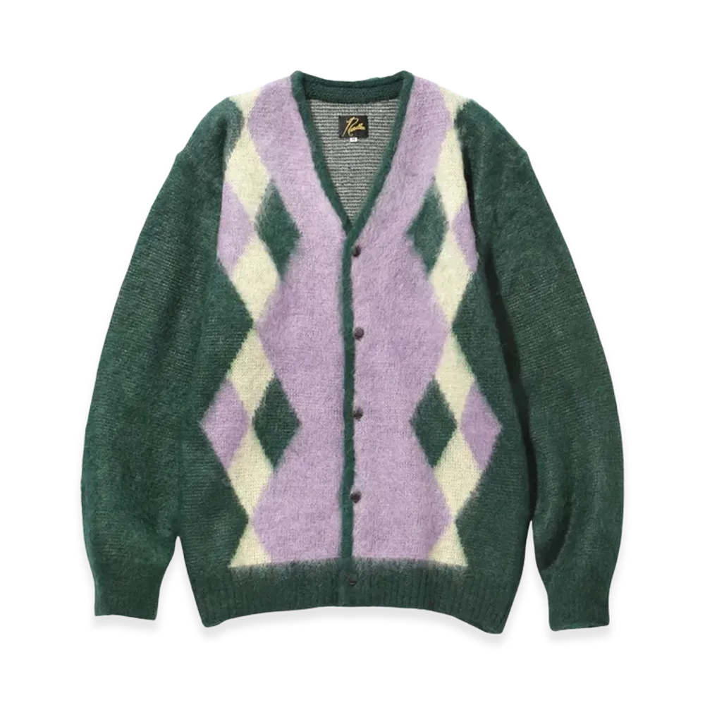 NEEDLES Mohair Cardigan Diamond "Green"