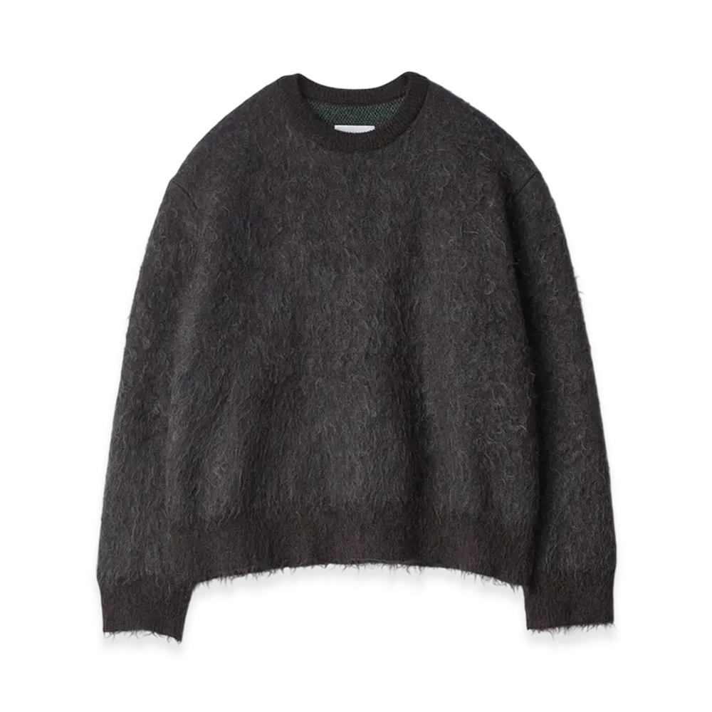 ssstein Kid Mohair Mix Jacquard Knit LS "Charcoal Mix"