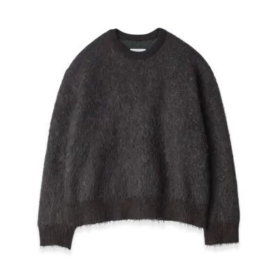 ssstein Kid Mohair Mix Jacquard Knit LS "Charcoal Mix"