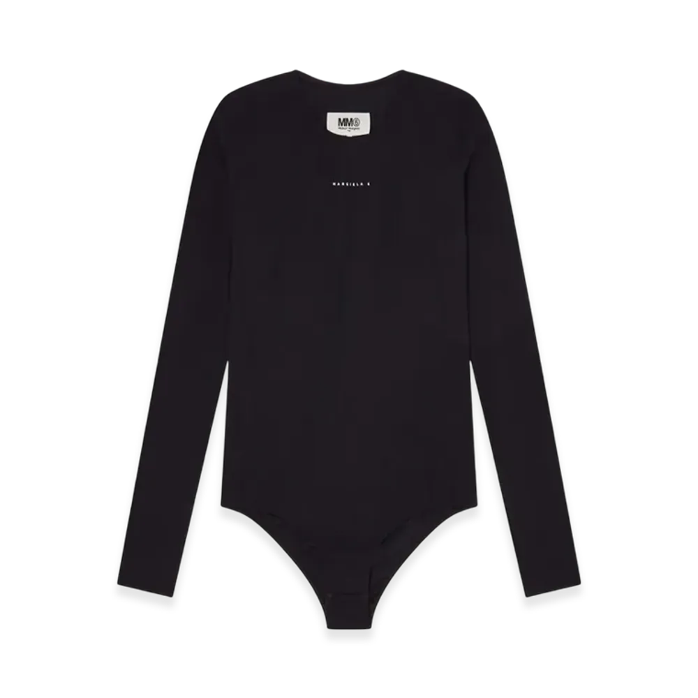 MM6 Maison Margiela Women's High Neck Long Sleeve Bodysuit "Black"
