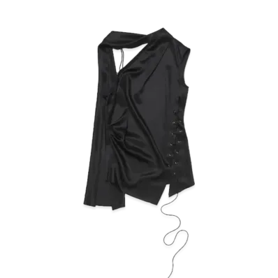 Acne Studios Fringe Wrap Blouse "Black"