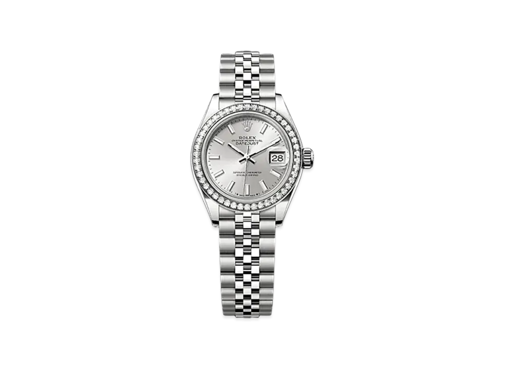 ROLEX Lady-Datejust 28mm Oystersteel & White Gold Diamond 279384RBR "Silver"