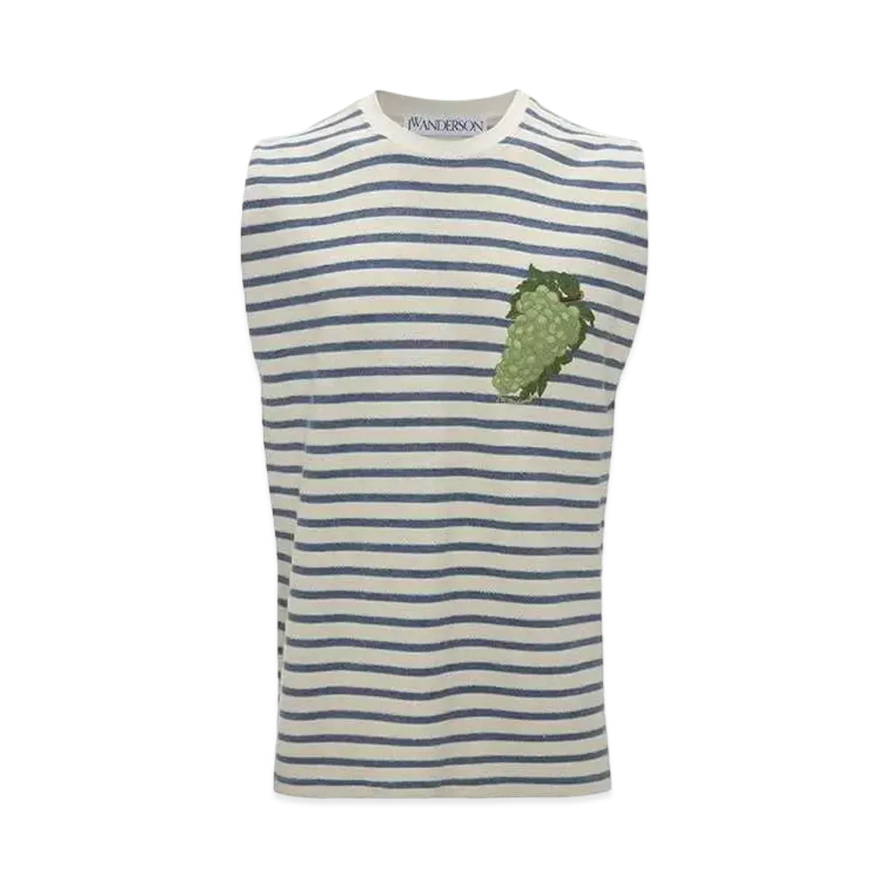 JW ANDERSON Sleeveless T-shirt "Natural/Blue"
